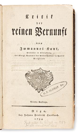 Kant, Immanuel (1724-1804) Two Titles.